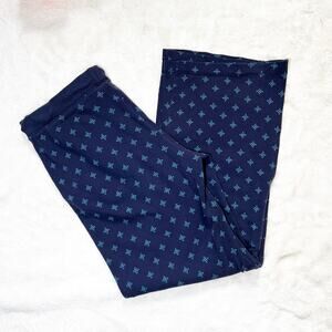 Women’s Navy Blue Knit Pull-On Soft Stretch Large Pajama Pants Sleepwear Large